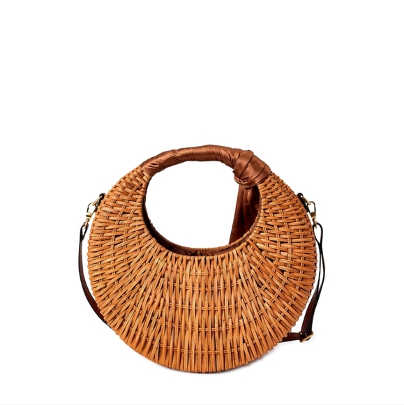 Scoop Women's Large Straw Crescent Crossbody Bag - Picture 3 of 7